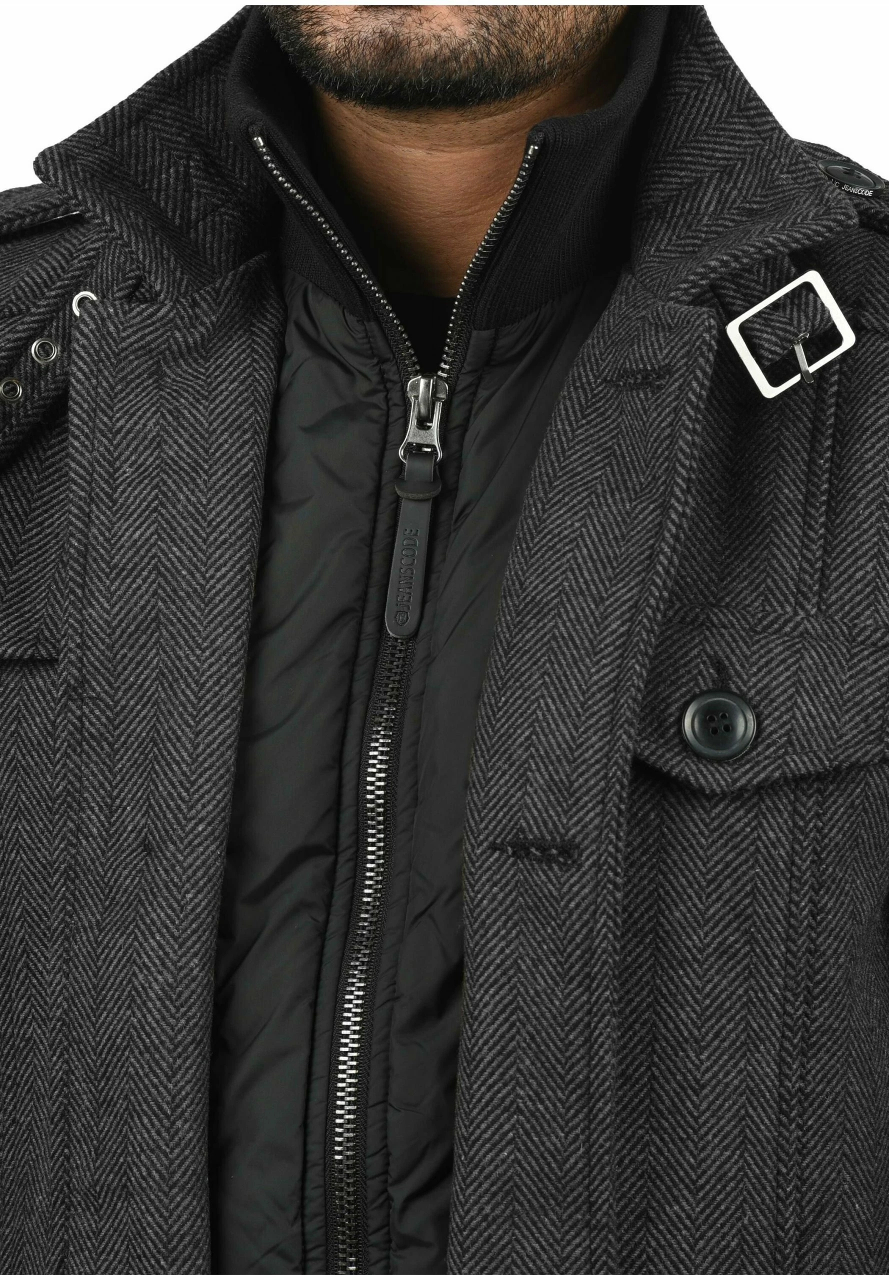 Indicode Jeans IDBRANDAN - Krótki Płaszcz - Dark Coal | Męska Odzież Wierzchnia 3 Indicode Jeans IDBRANDAN - Krótki Płaszcz - Dark Coal | Męska Odzież Wierzchnia - obrazek 3