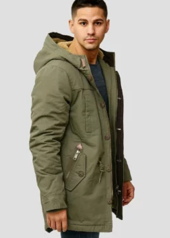 Indicode Jeans Płaszcz Zimowy - Ciemna Zieleń | Elegancki i Ciepły Płaszcz Męski -Indicode Jeans Sklep e76479f5a41d48208bb30ab3810430b1