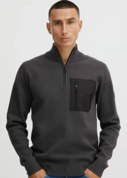 Indicode Jeans IDMEDDO - Sweter - Ciemny Szary | Elegancki i Wygodny Sweter Męski