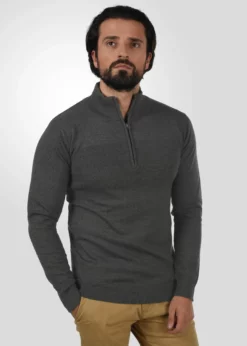 Indicode Jeans IDERNO - Sweter - Charcoal Mix - Męski Sweter Z Wełny