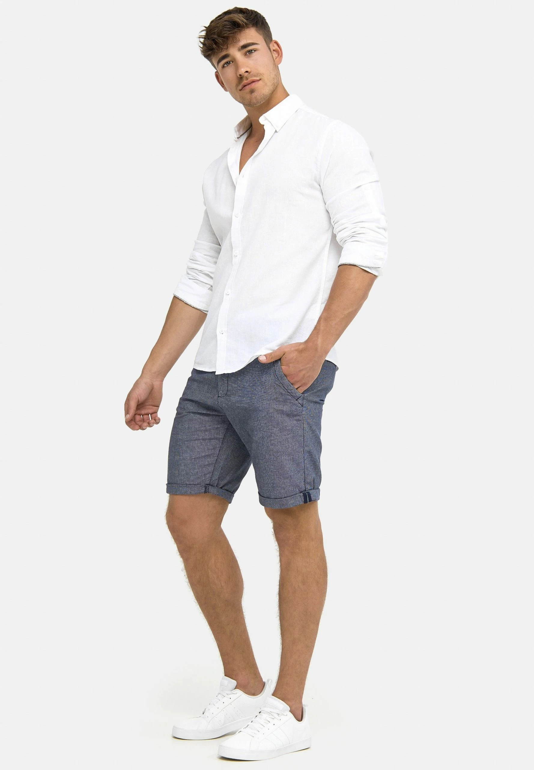 Indicode Jeans CASUAL FIT - Szorty - Blue Denim | Wygodne i Stylowe Szorty Męskie 2 Indicode Jeans CASUAL FIT - Szorty - Blue Denim | Wygodne i Stylowe Szorty Męskie - obrazek 2