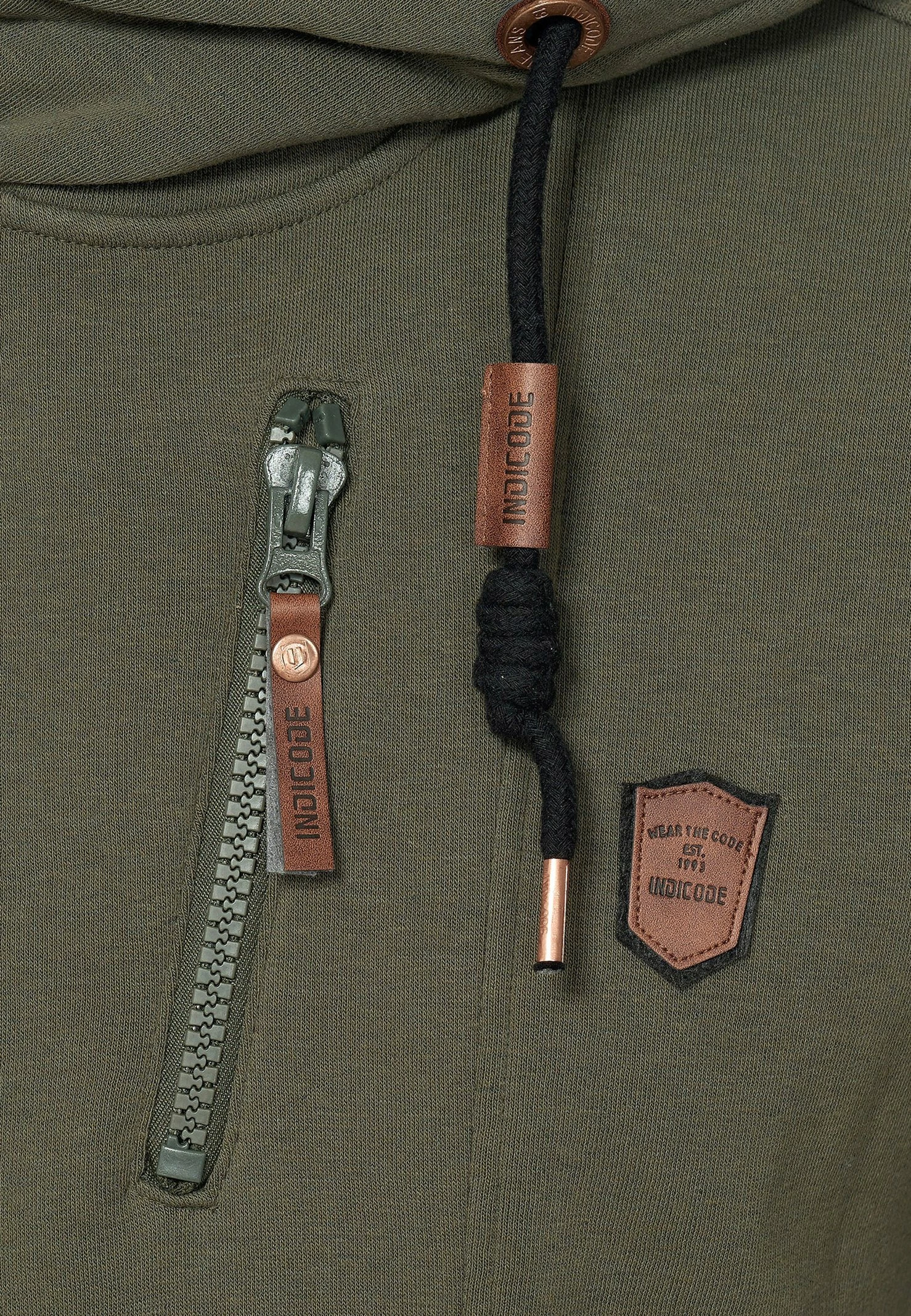 Indicode Jeans ELM - Bluza Rozpinana - Army | Bluzy Męskie 5 Indicode Jeans ELM - Bluza Rozpinana - Army | Bluzy Męskie - obrazek 5