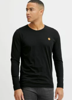 Indicode Jeans IDPHILLO - Bluzka Z Długim Rękawem - Czarna - Odzież Męska