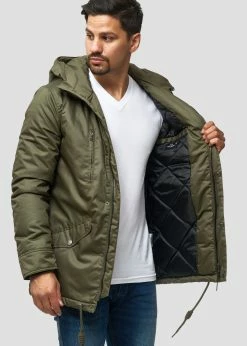 Indicode Jeans Kurtka Zimowa - Army | Kurtki Męskie Zimowe | Odzież Premium