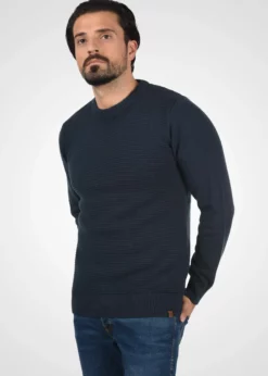Indicode Jeans IDRICARDO - Sweter Męski w Kolorze Navy - Wysoka Jakość