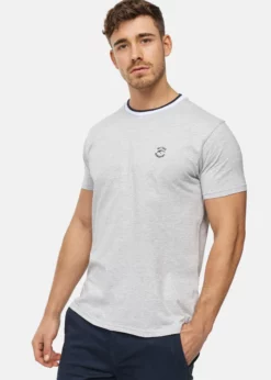 Indicode Jeans T-shirt Basic - Lt Grey Mix | Męska Bawełniana Koszulka