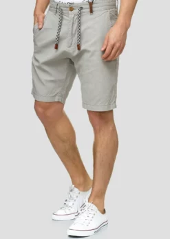 Indicode Jeans Szorty - Light Grey | Męskie Szorty w Jasnoszarym Kolorze