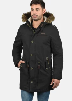 Indicode Jeans IDPULSOOR - Płaszcz Zimowy - Czarny | Elegancki i Ciepły Płaszcz Zimowy