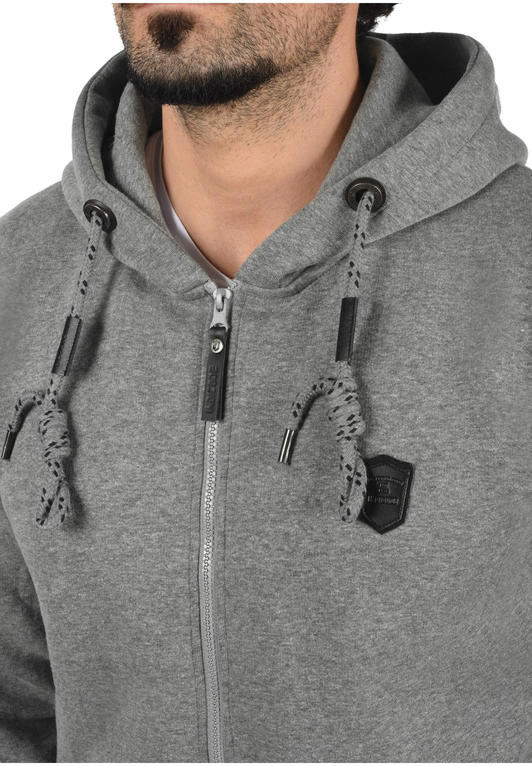 Indicode Jeans IDBARNHILL - Bluza Rozpinana - Grey Mix | Bluzy Męskie 4 Indicode Jeans IDBARNHILL - Bluza Rozpinana - Grey Mix | Bluzy Męskie - obrazek 4
